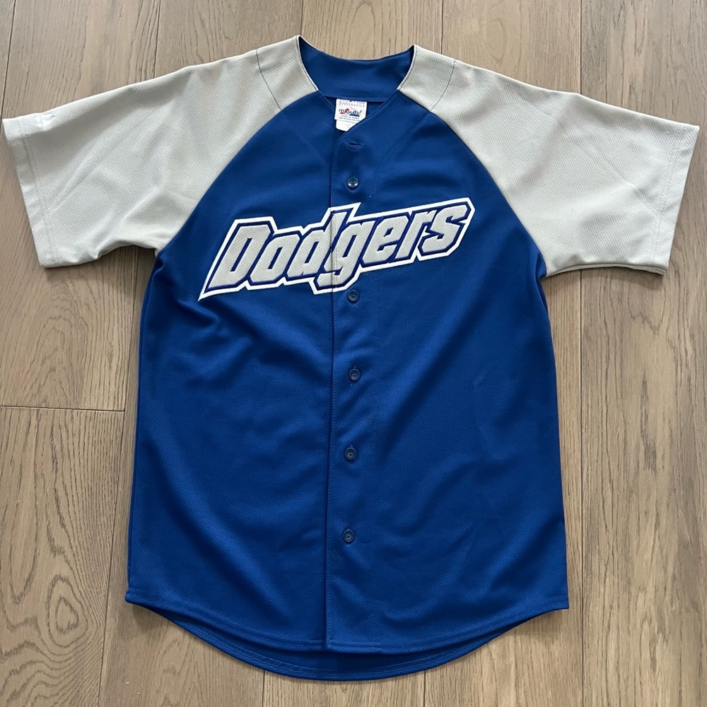 Los Angeles Dodgers Vintage Majestic Blue Jersey Rare Design